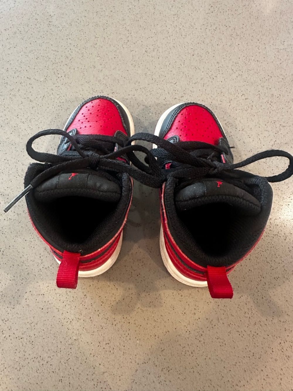Nike Air Jordan Mid Sneakers Black and Red Toddler Size US 6C - Picture 6 of 11